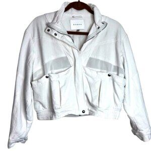 Blank NYC Women’s Medium White Cropped Jacket Full Zip Snaps Pockets Y2K Summer
